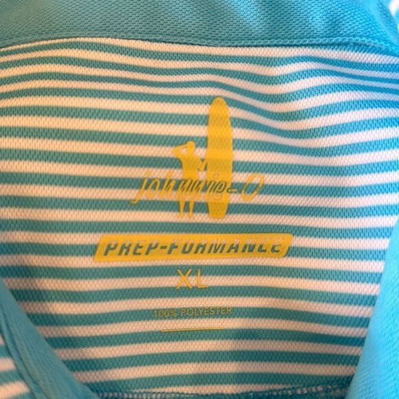 Johnnie O Prep-FormanceStriped Golf Polo Shirt Blue White Size XL Short Sleeve - Picture 5 of 8